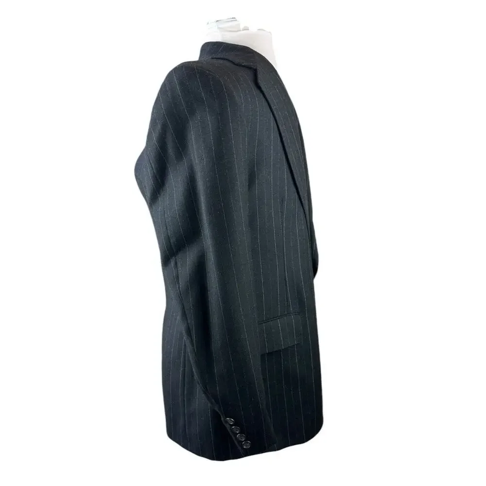 Polo Ralph Lauren Wool Cashmere Pinstriped Blazer Suit Jacket Size 40 H14378 - Picture 12 of 16